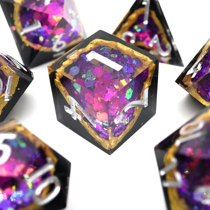 Regal Relic | Geode Dice | 7 Piece Set - Only-Games
