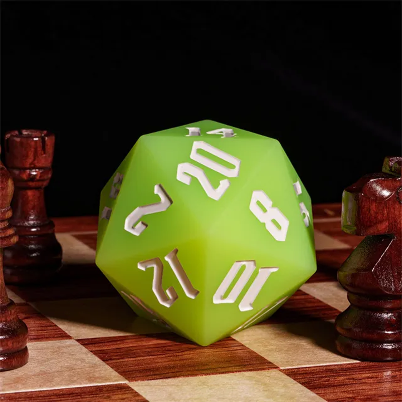 Jester's Bounce | 55mm Luminous D20 Silicone | Green - Only-Games