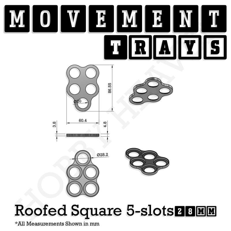 28mm Movement Trays for Tabletop Games | Wargaming | Full Range - Only-Games