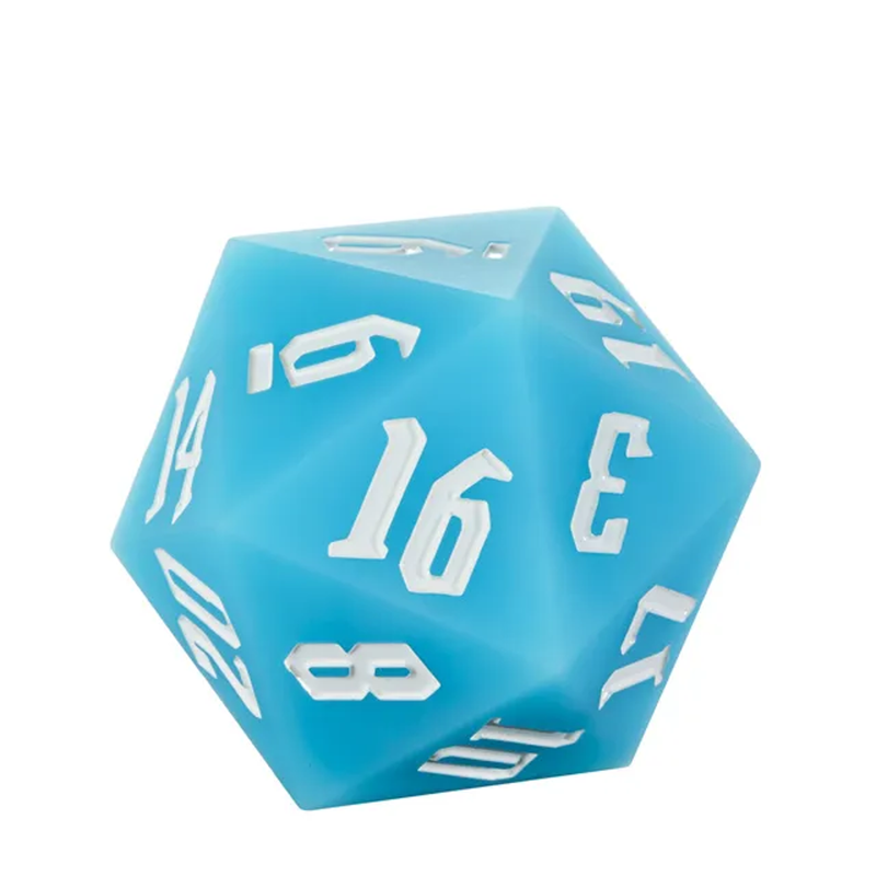 Jester's Bounce | 55mm Luminous D20 Silicone | Blue - Only-Games