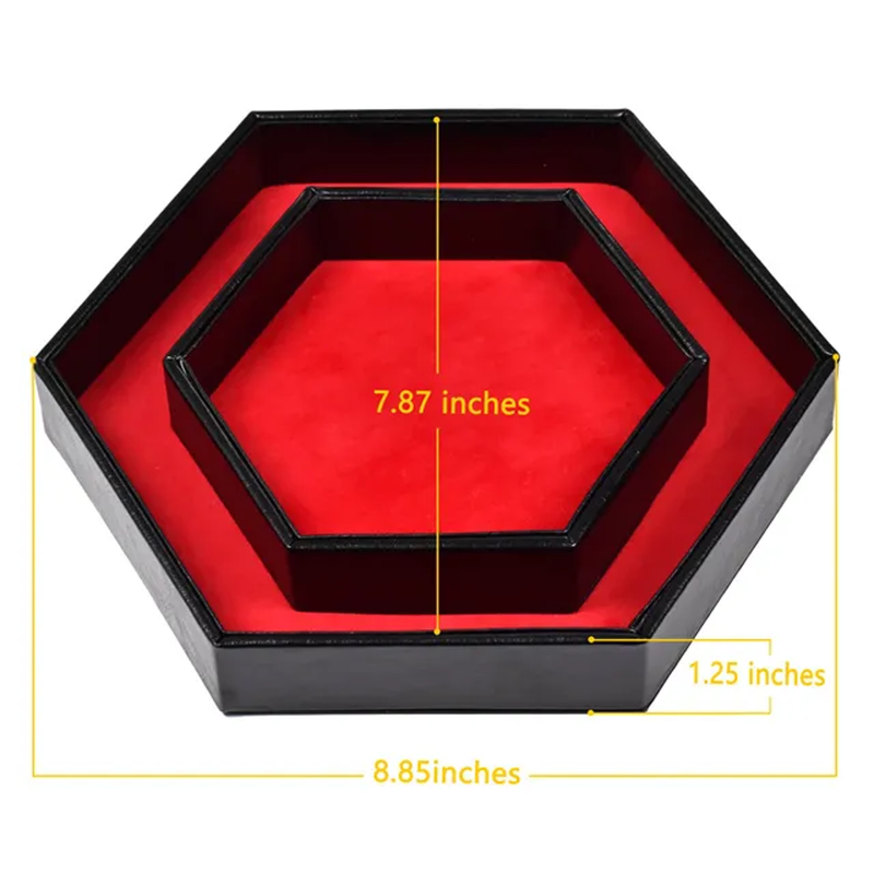 Tray of Fates | Hexagonal Dice Tray | Red Felt - Only-Games