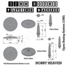 32mm Round Flying Clear Plastic Base - Only-Games