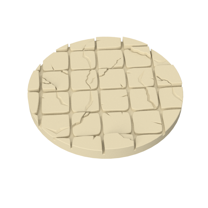 Cracked Tile Base Toppers – 32mm Round Miniature Bases - Only-Games