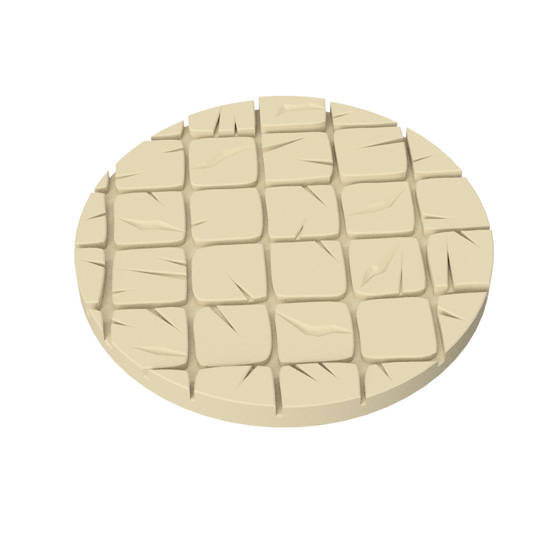 Cracked Tile Base Toppers – 32mm Round Miniature Bases - Only-Games