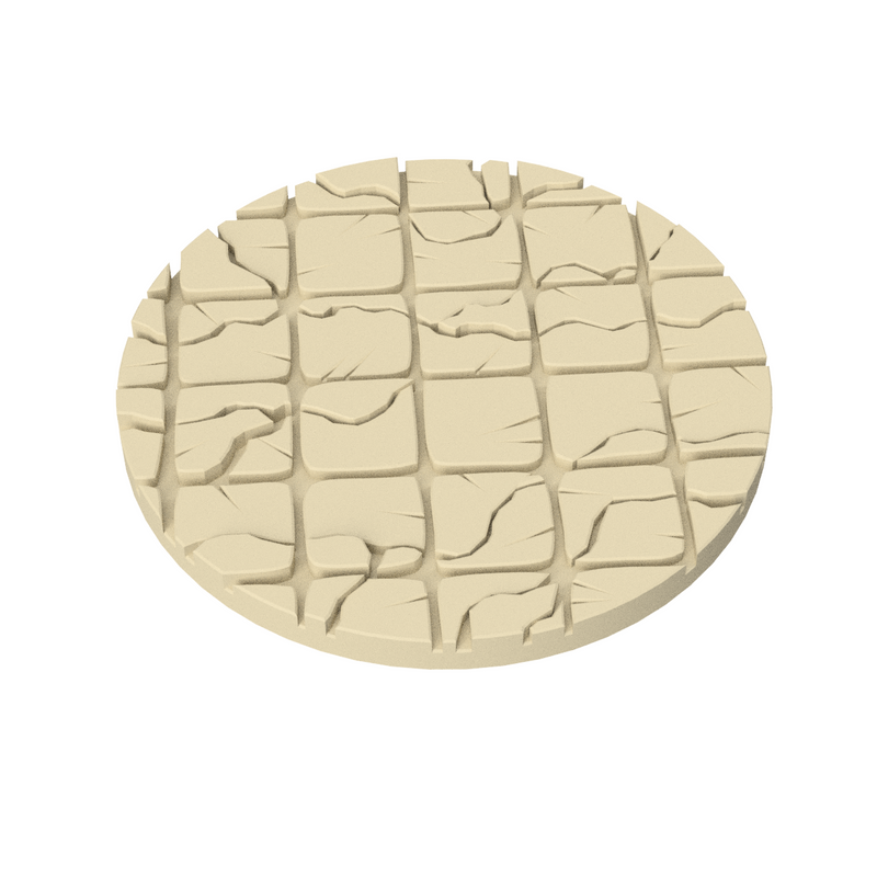 Cracked Tile Base Toppers – 32mm Round Miniature Bases - Only-Games