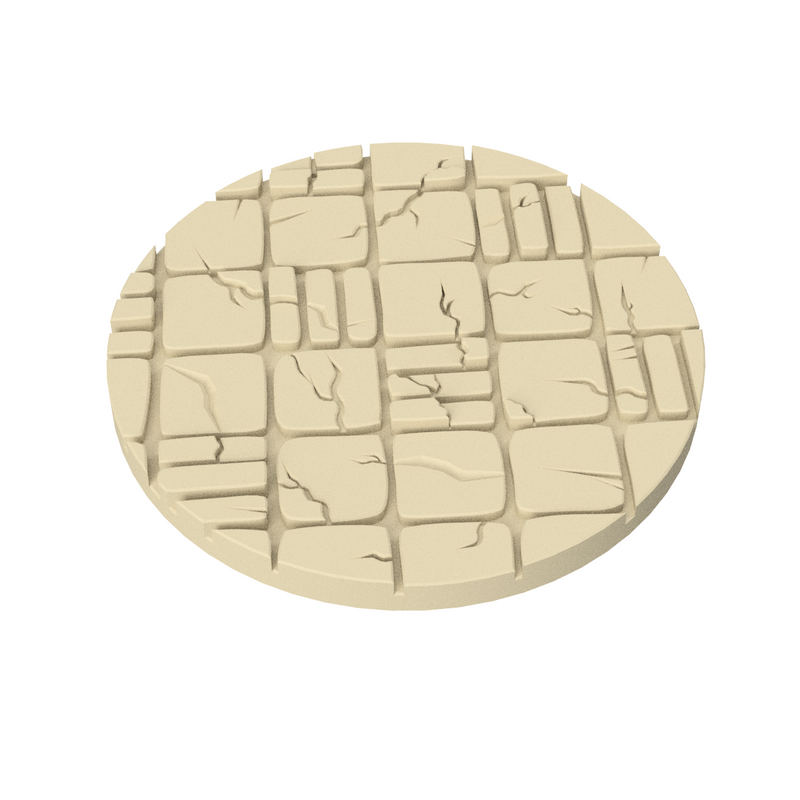 Cracked Tile Base Toppers – 32mm Round Miniature Bases - Only-Games