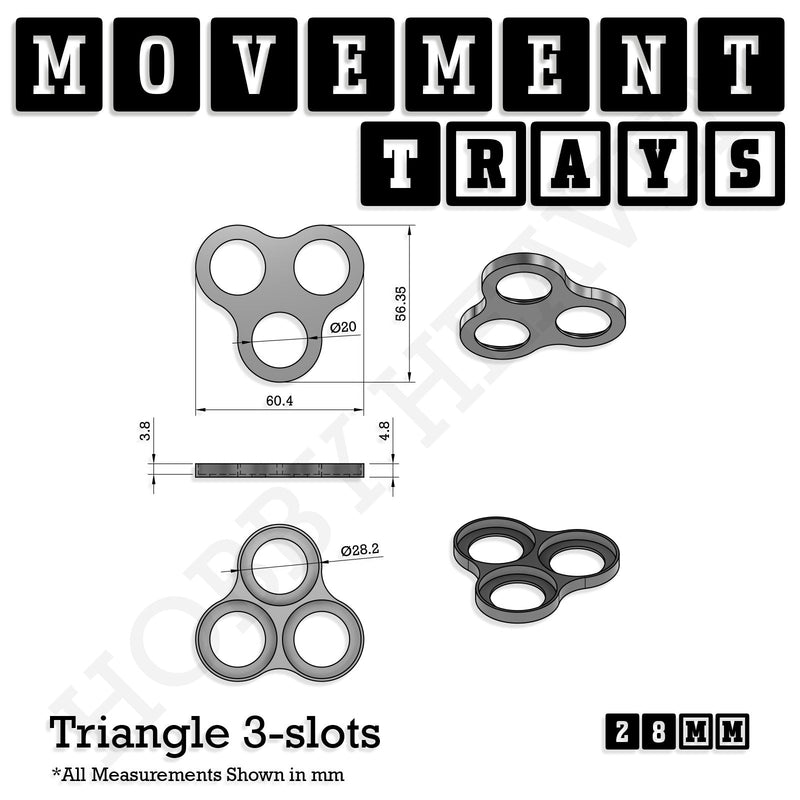 28mm Movement Trays for Tabletop Games | Wargaming | Full Range - Only-Games