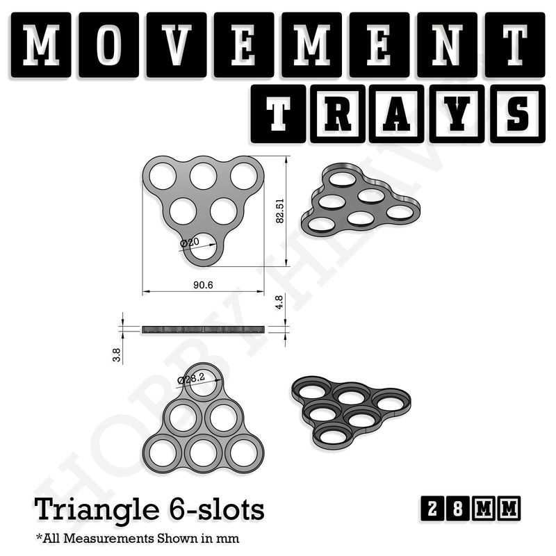 28mm Movement Trays for Tabletop Games | Wargaming | Full Range - Only-Games