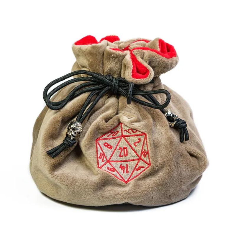 Velvet Vault | Super-Soft Large Dice Bag | Brown - Only-Games