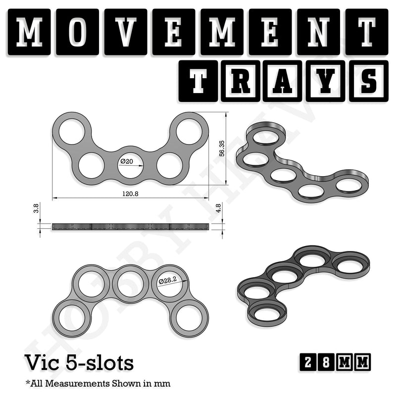 28mm Movement Trays for Tabletop Games | Wargaming | Full Range - Only-Games
