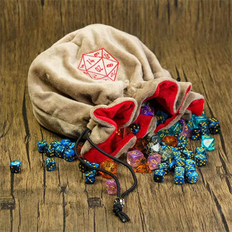 Velvet Vault | Super-Soft Large Dice Bag | Brown - Only-Games