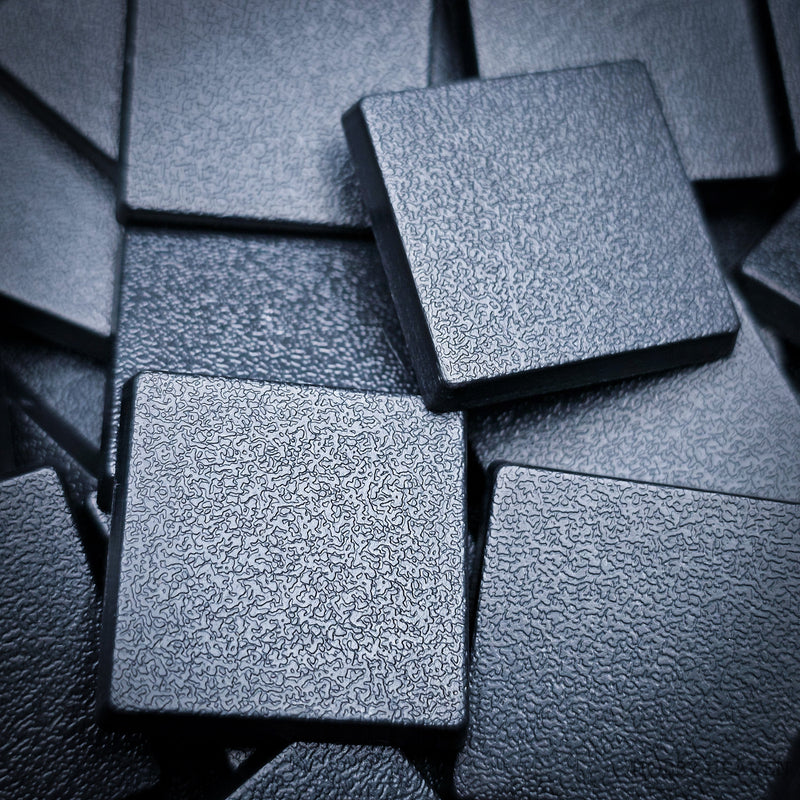 25mm Square Plain Plastic Bases - Only-Games