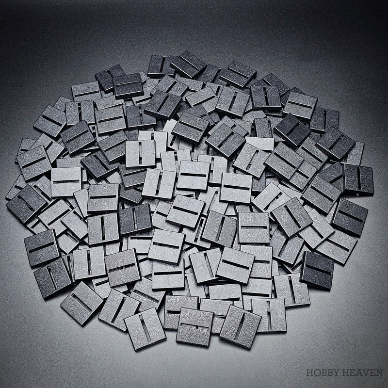 25mm Square Parallel Slotted Plastic Bases - Only-Games