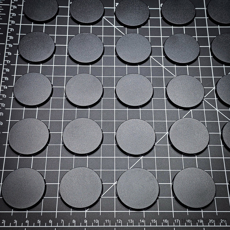 40mm Round Bases | Plain Black Plastic Bases for Wargames| Miniature Wargaming Bases - Only-Games