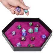 Tray of Fates | Hexagonal Dice Tray | Purple Felt - Only-Games