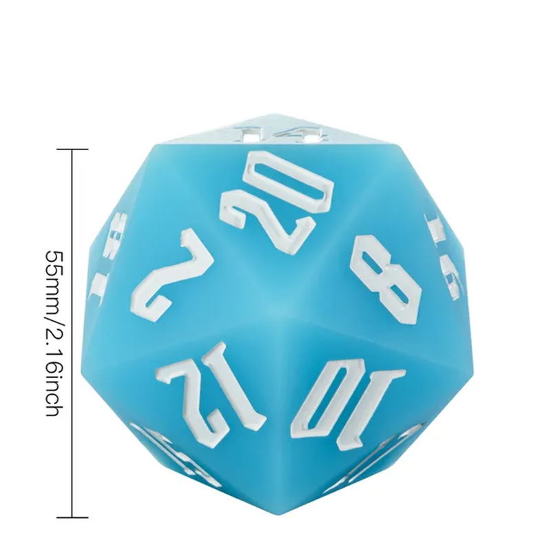 Jester's Bounce | 55mm Luminous D20 Silicone | Blue - Only-Games