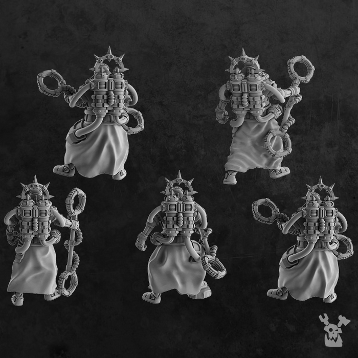 Machine Cult Shock priests with staff x5 - DakkaDakka.Store
