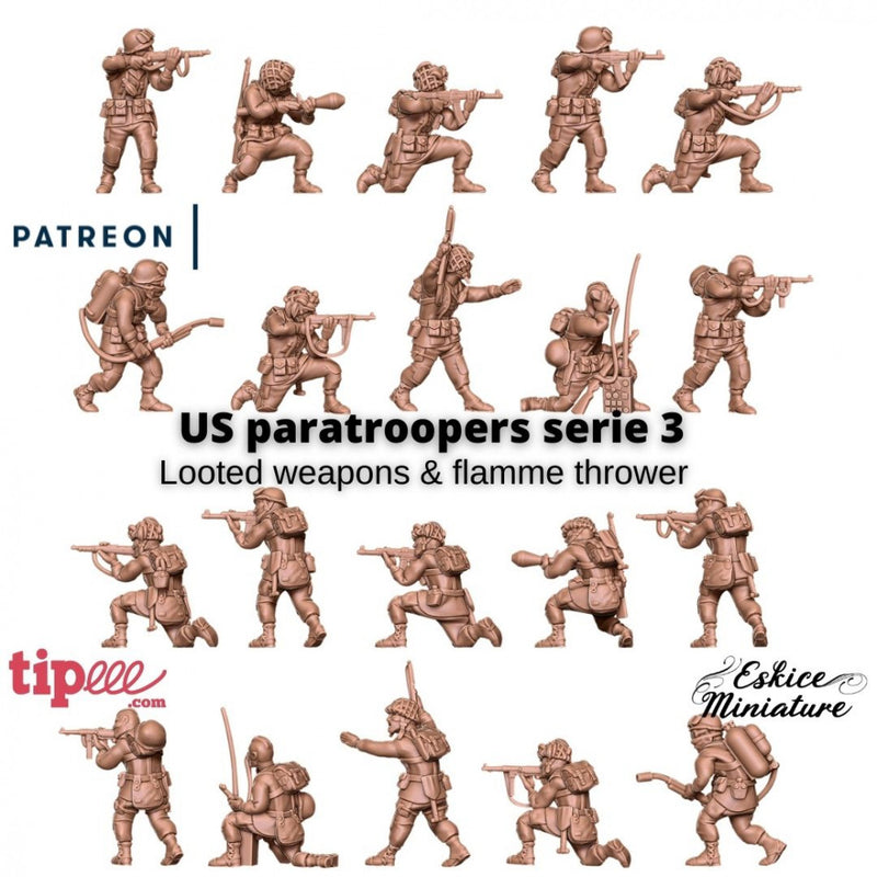 US paratroopers with looted weapons x10 serie 3 - 28mm - Only-Games