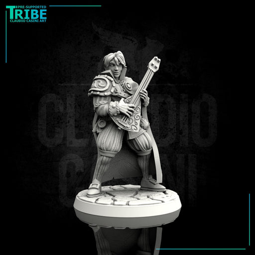 (0082) Male human elf tiefling half orc bard with lute - Only-Games
