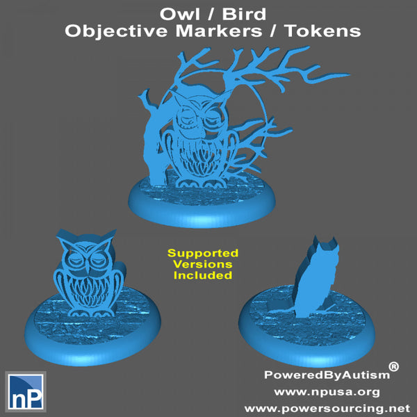 30mm Owl Tokens / Objective Markers - Only-Games