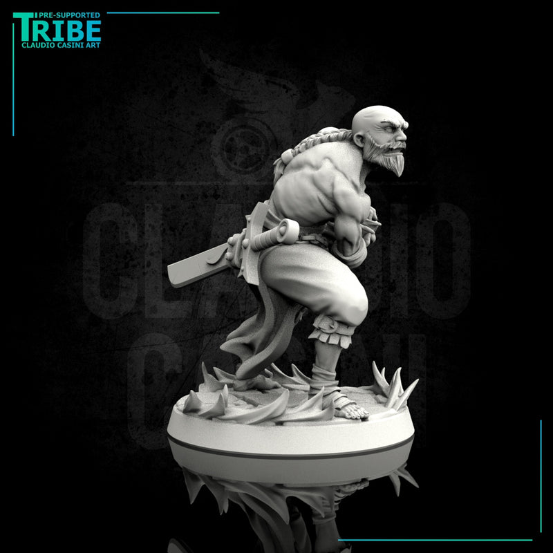 Male human monk with sword and hadoken - Only-Games