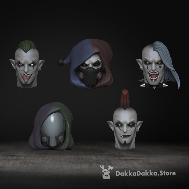 Male Jester Head Bits Set x5 - Only-Games