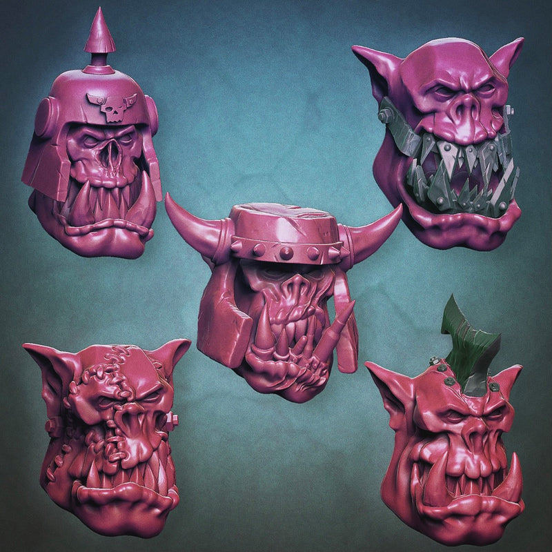 Orc Scar Heads - Set C (Lad Size) - Only-Games