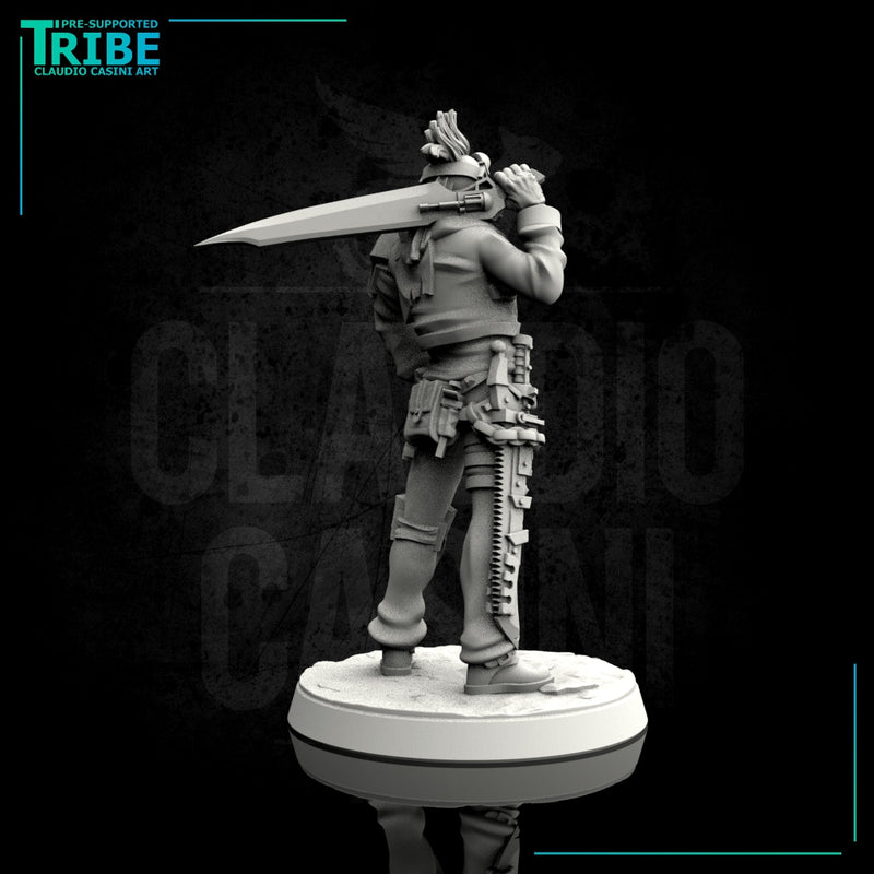 3D Printable (0138) Male post-apocalyptic sci-fi soldier with