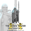 Cloaked Noble Guards - Set of 10 with spears (32mm scale) - Only-Games