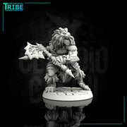 (0092) Male felinid barbarian with two axes - Only-Games