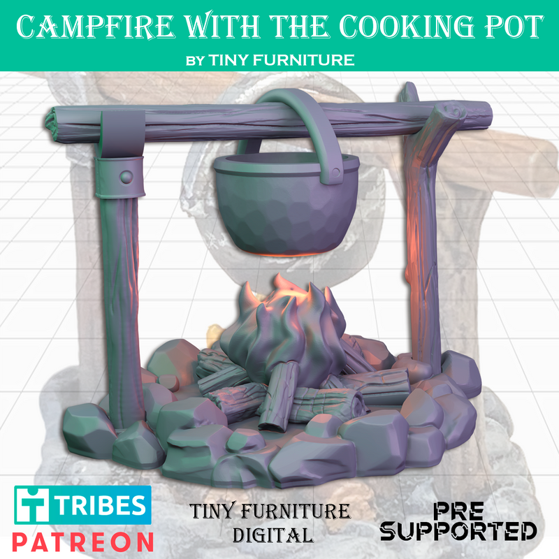 Campfire with the cooking pot - Only-Games