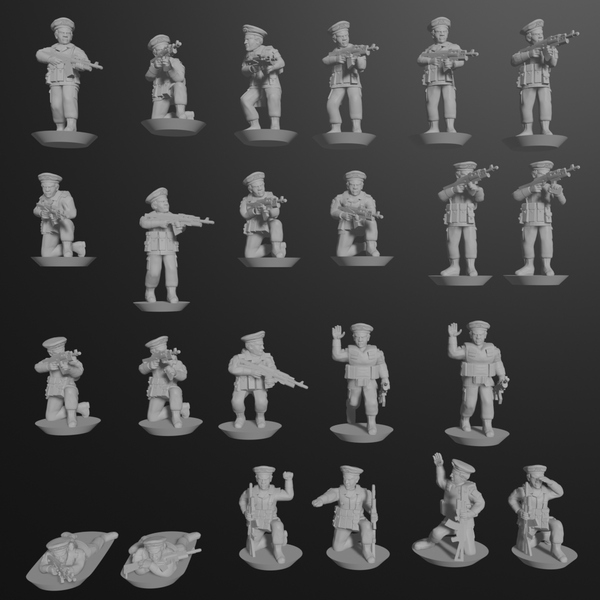 10 & 15mm Soviet VDV Infantry with AKS-74s & GP-25s (23 models) - Only-Games