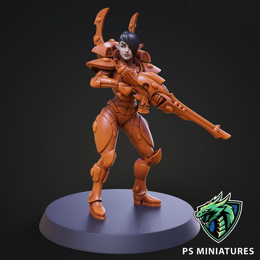 Space Elf Female Soldier Pose 1 - Only-Games