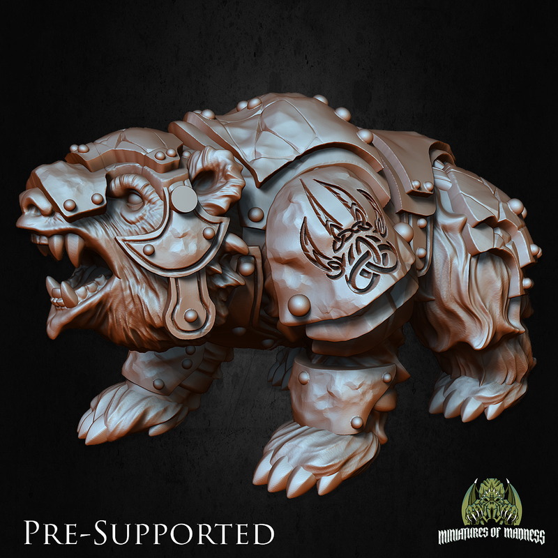 WarBear Dwarf Mount [32mm Scale] Dwarf Knight Fighter - Only-Games