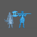 (0096) Female human elf half-orc tiefling firbolg barbarian with big axe - Only-Games