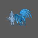 (0169) Female Featherfolk barbarian warrior with a two hands axe - Only-Games