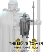 Cloaked Noble Guards - Set of 10 with spears (32mm scale) - Only-Games