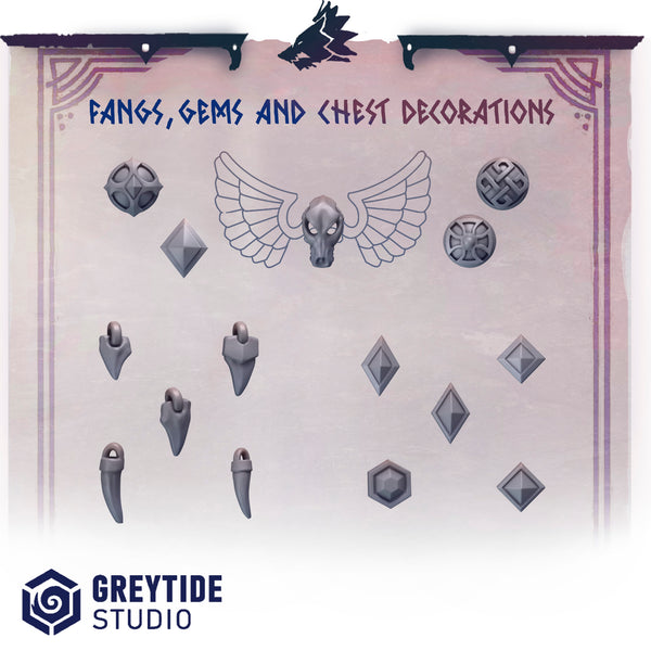 fangs, gems and chest decoration PH - Only-Games