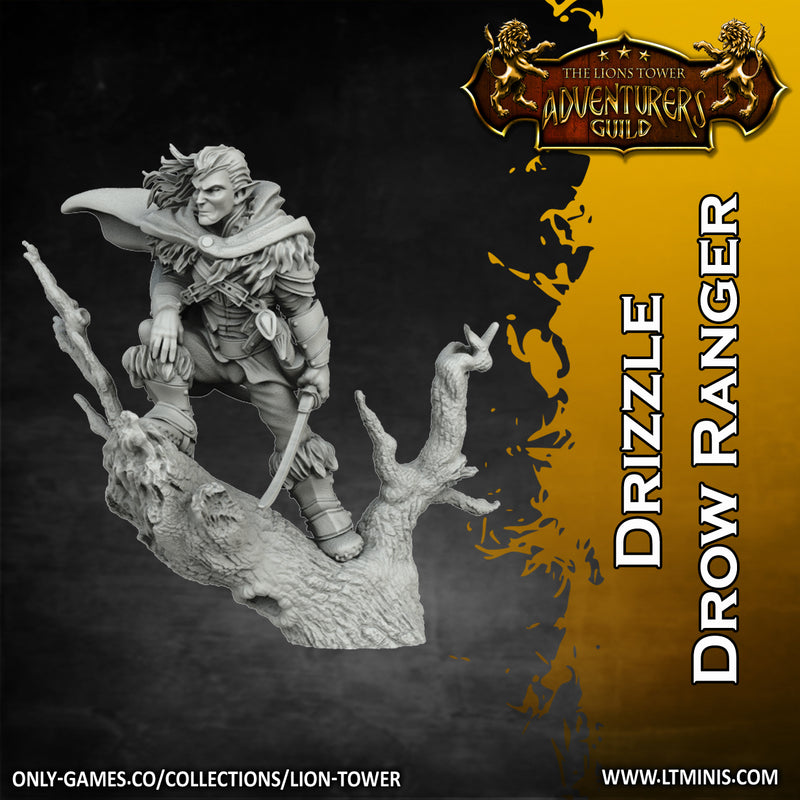 Heroes of the Dale - Drizzle - Drow Ranger (32mm scale) - Only-Games