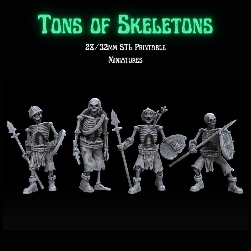 Tons of Skeletons: Equipped Skeletons with Spear - Only-Games