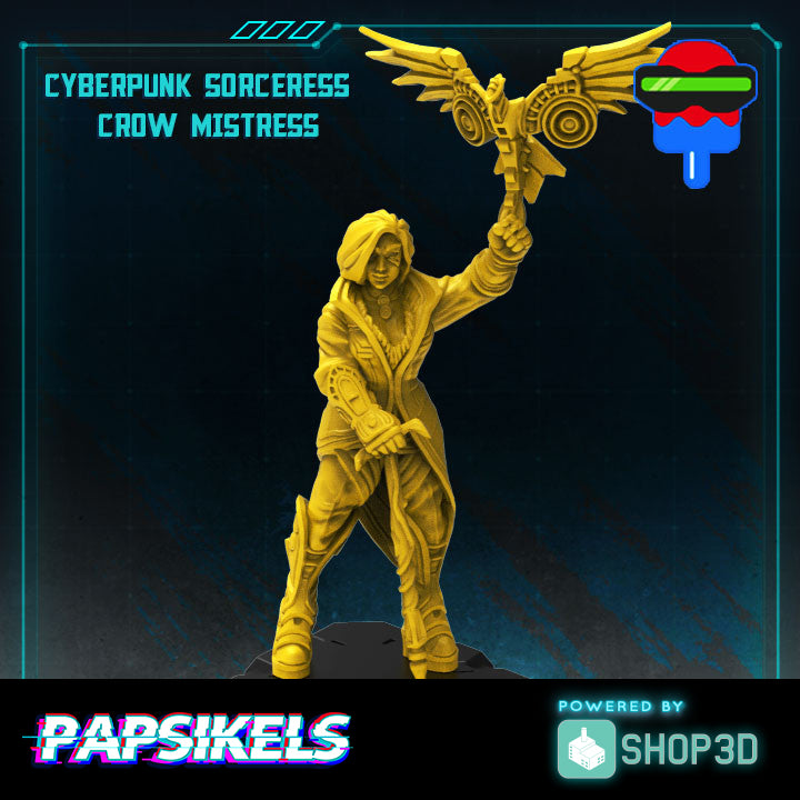 Cyberpunk Sorceress Crow Mistress - Only-Games