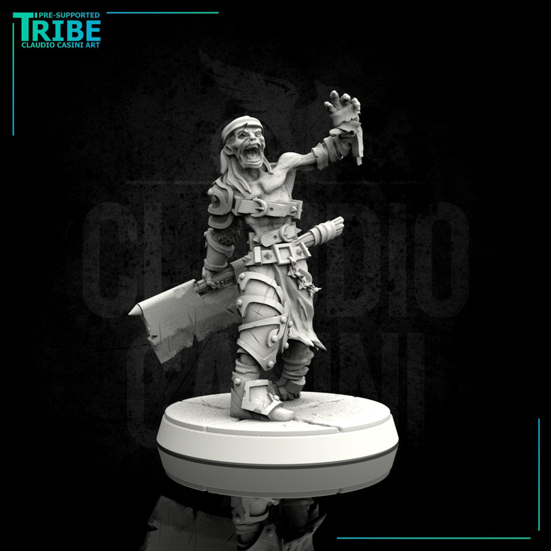 (0099) Male undead zombie warrior with cleaver - Only-Games