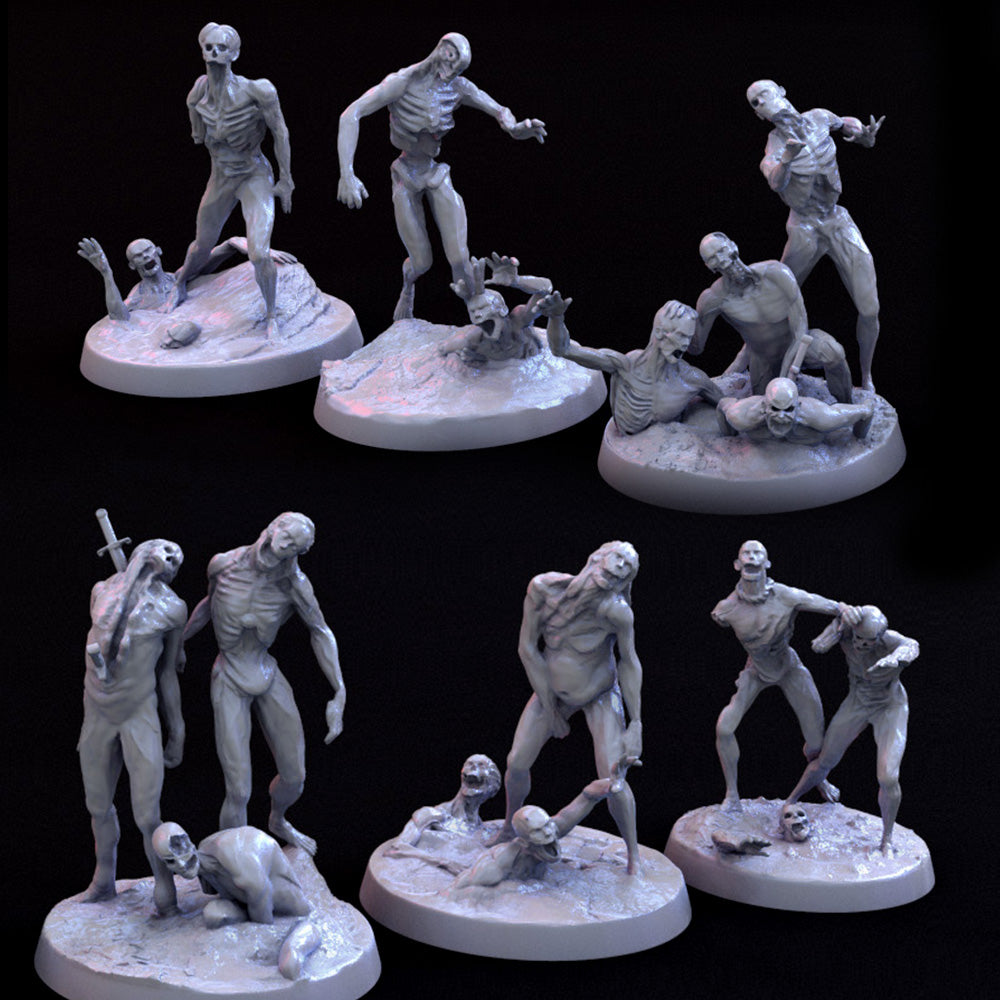 Zombie Horde (6 variations) - Mini Monster Mayhem - Miniatures by