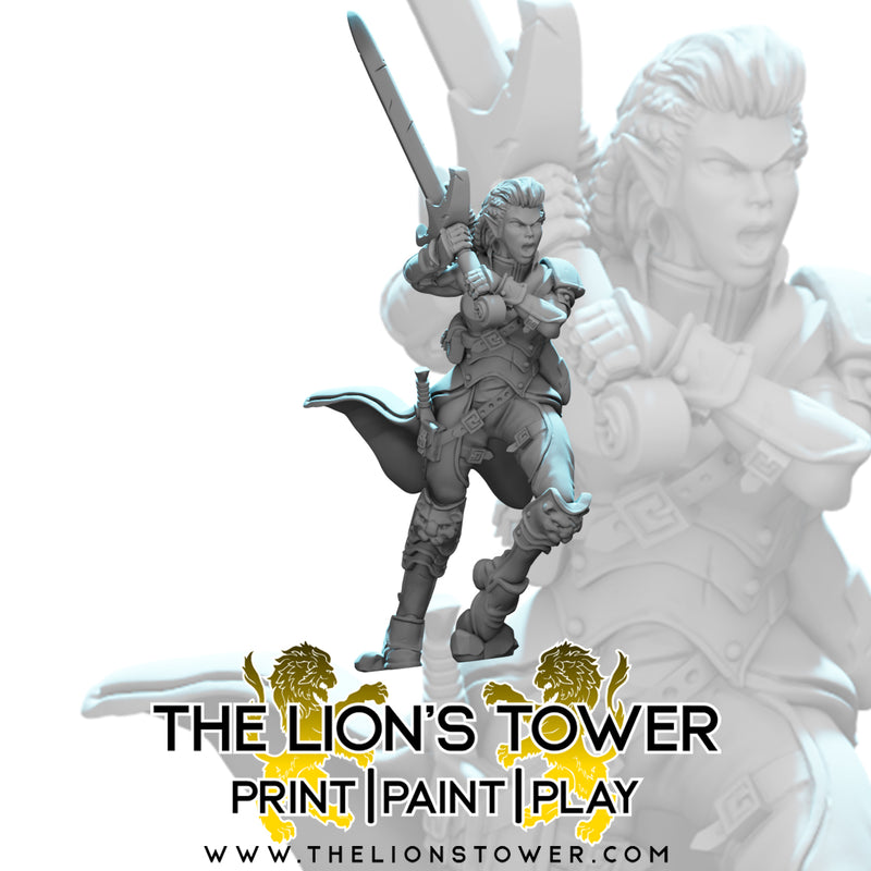 Avelira Ulafir - Half Elf Fighter (32mm scale) - Only-Games
