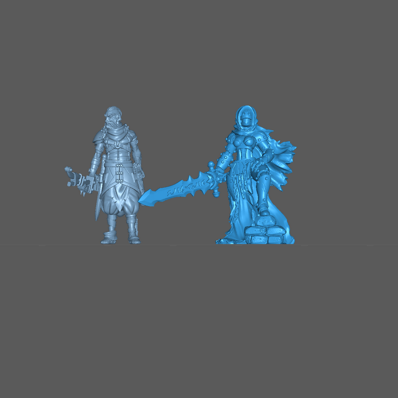 (0178) Famale warforged warrior fighter cleric with a two hands sword - Only-Games