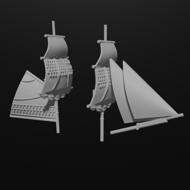 1/700 & 1/1200 Brig Masts - Only-Games