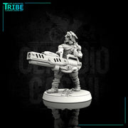 (0117) Male cyberpunk with heavy cannon - Only-Games
