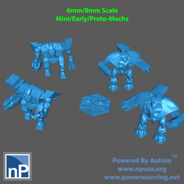 6mm/8mm Mini/Early/Proto-mechs, pack 3 - Only-Games