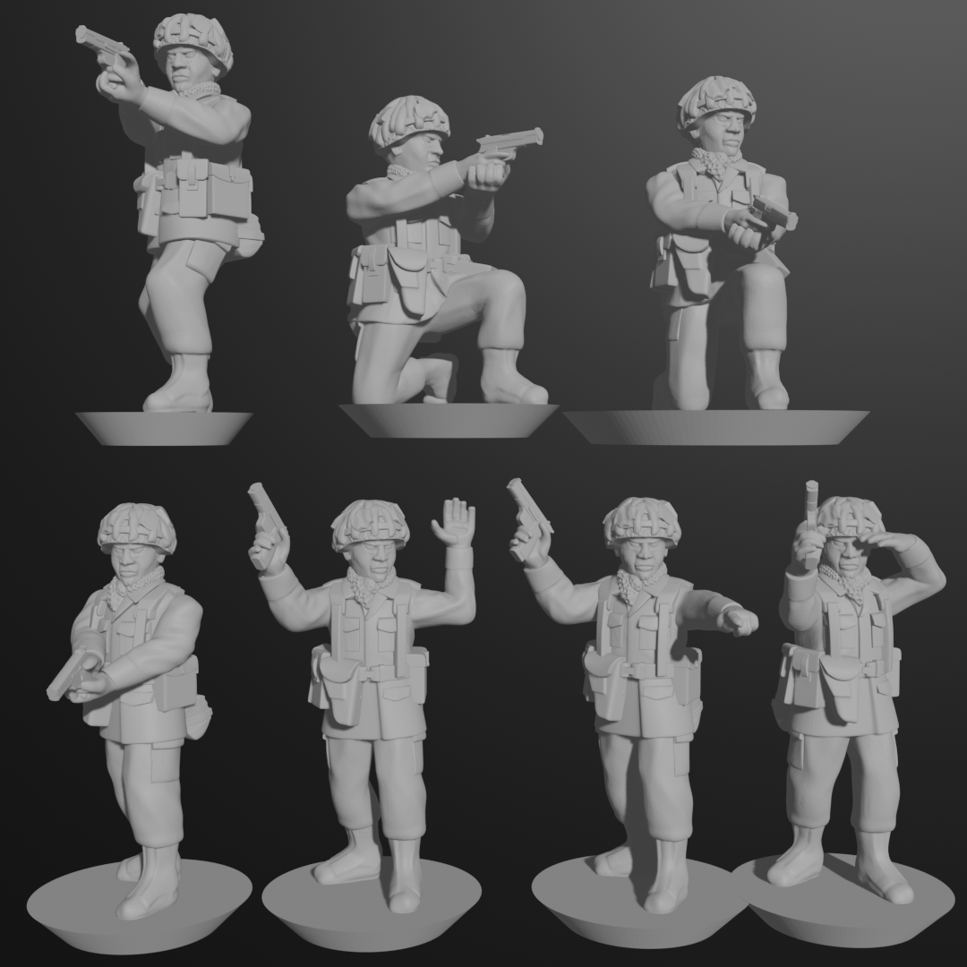 10 & 15mm British Infantry in Helmets with Pistols (7 poses) - Turner ...