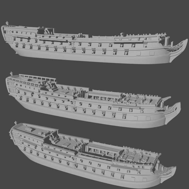 1/700 & 1/1200 French Téméraire-class 3rd rates; America; Pompee & Redoubtable, (74 guns), 1782-1862 & Blender Exporter, AOA-FR-3 - Only-Games